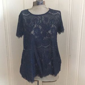 Open back, lace blouse